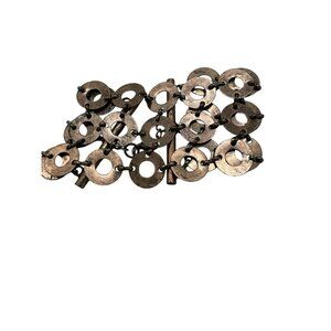 Bracelet Copper Tone Boho Layered Medallion Circles Jewelry Lobster Closure